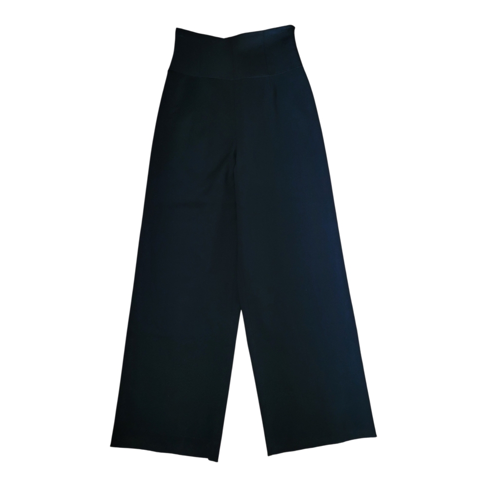 SM Ron Leal Black Wool Wide Leg Pants High Waist Made in Canada - Picture 4 of 12